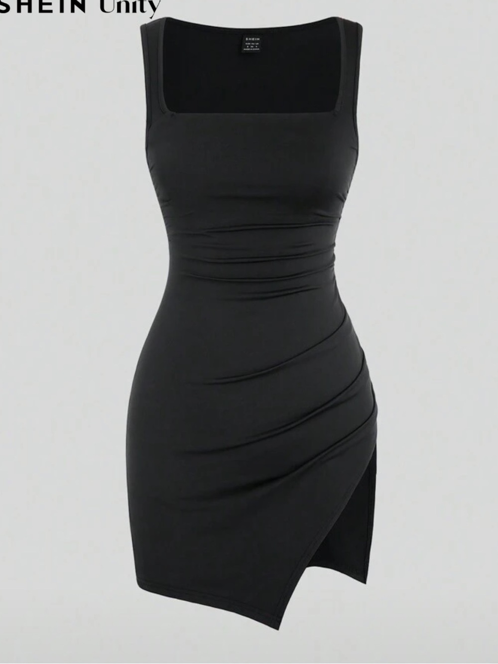 SHEIN Black Asymmetrical Sleeveless Dress